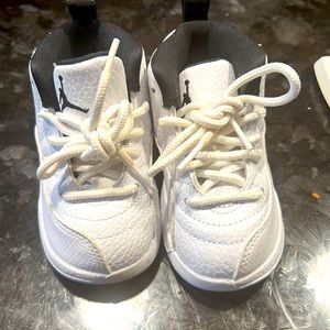Kids Air Jordans all white size 6C